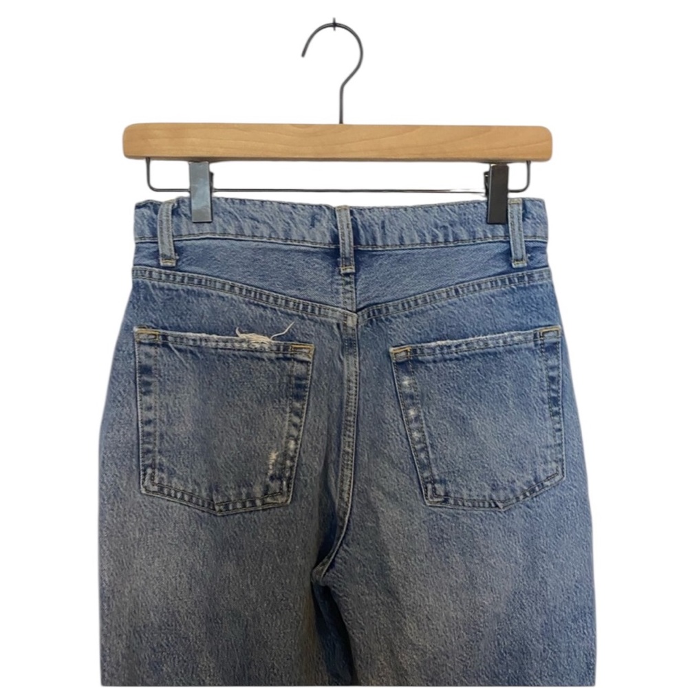 Free People LITA Light Wash Distressed High-Waisted Straight Leg Jeans size 26 - Picture 5 of 7
